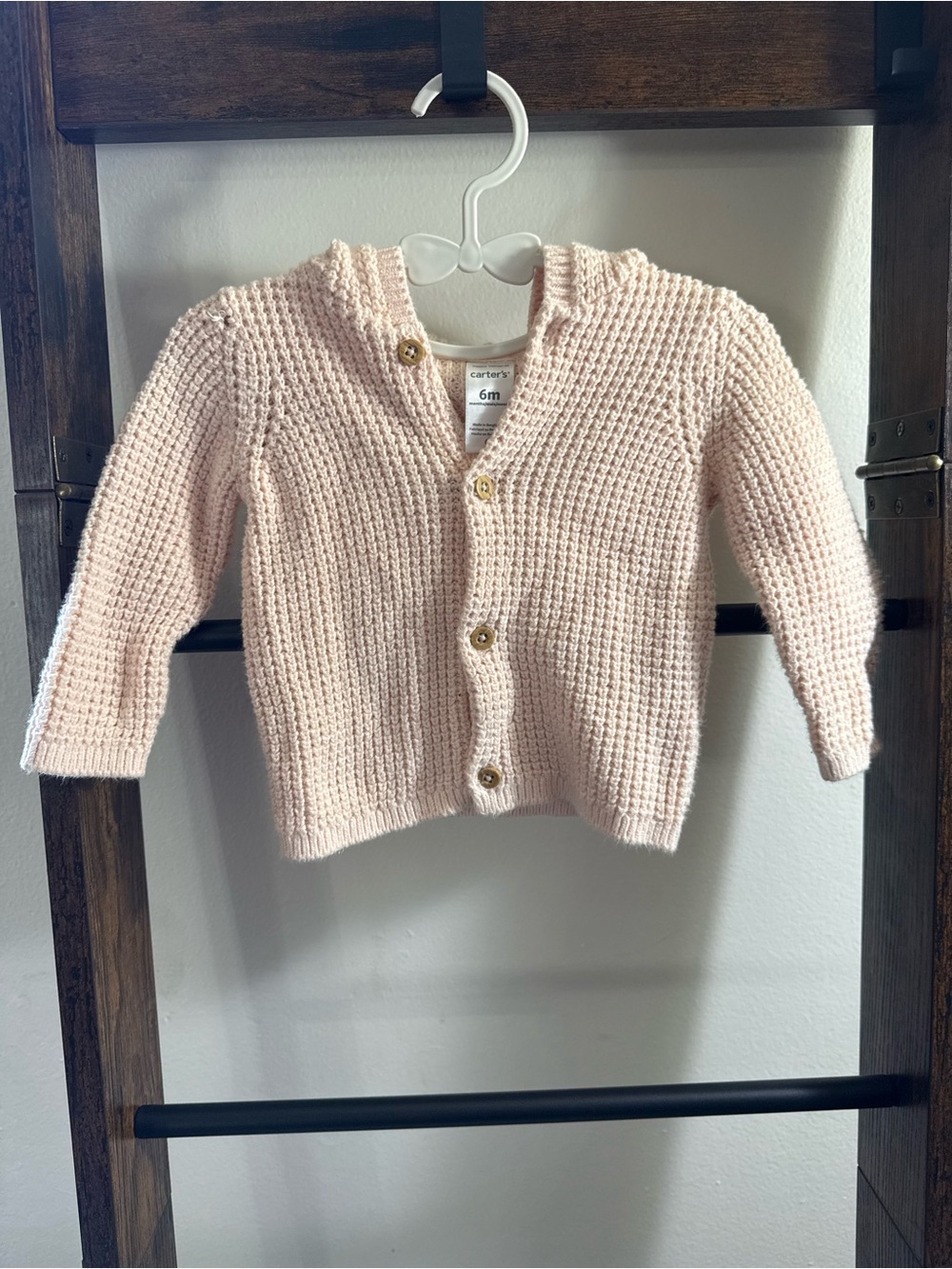 Carter's Light Pink Knit Button-Front Baby Cardigan